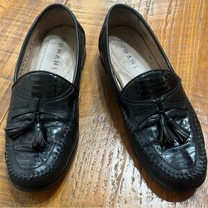 Vintage Domani Johnston & Murphy Leather Slip on Tassel Loafers Size 8 1/2